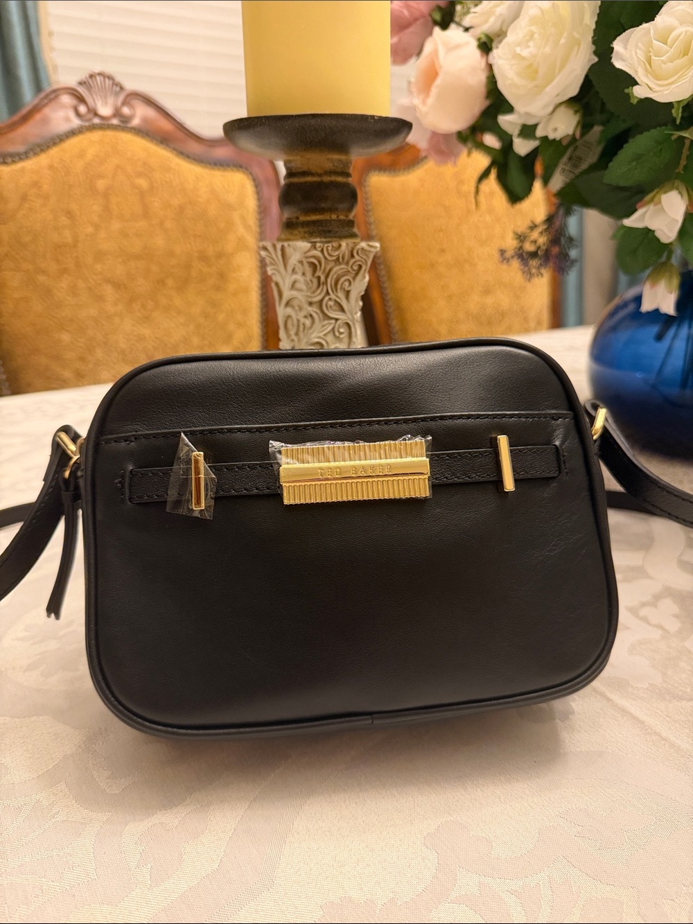 NWT Ted Baker London Leather Double Zip Crossbody Bag